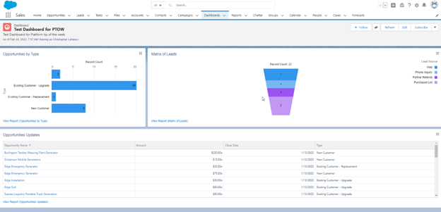 Salesforce Dashboards: save